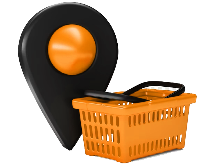 supermarket basket with location icon realistic 3d render with transparent background 625553 34